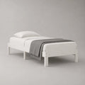 Cadre de lit simple en bois blanc 90 x 190 cm avec sommier à lattes